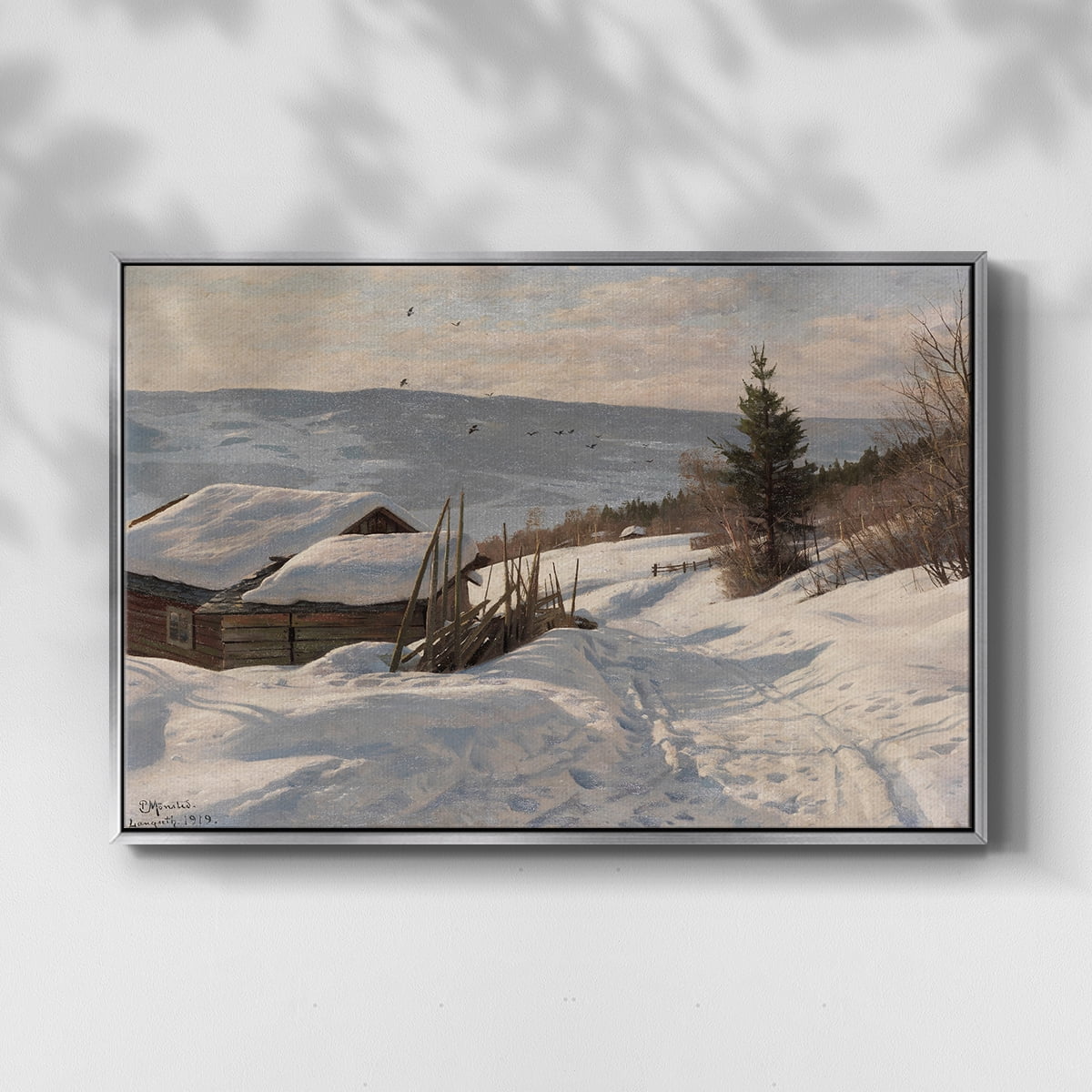 Vintage Landscape-CCCLXXXIII By Wexford Home Framed in Silver Wood Gallery Wrapped Canvas 25 in. x 37 in.