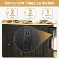 thumbnail image 5 of ANPOO 59.1" Movable Kitchen Island with Drop Leaf and Power Outlet, Rolling Kitchen Cart with Rubber wood Countertop, Island Table on Wheels for Kitchen w/2 Drawers, Spice Rack, Adjustable Shelves, 5 of 8