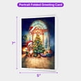 thumbnail image 5 of Merry Christmas Pitbull Santa Hat Xmas Tree Winter Holiday 5x7in Folded Greeting Card Terrier Dog Lover Single Note Card with Envelope - 01013, 5 of 5