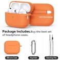 thumbnail image 3 of for AirPods Pro 3 Case 2025 with Cleaner Kit,Soft Silicone Protective Cover for AirPods Pro 3rd Generation Cases for Women Men,AirPod Pro 3 Case Accessories with Keychain-Orange, 3 of 7
