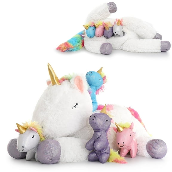 Muiteiur 5 Pcs Unicorn Stuffed Animal 24'' Unicorn Plush with 4 Babies