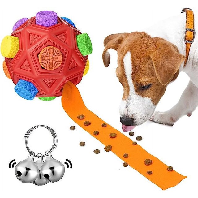 Interactive Dog Toys Snuffle Ball Encourage Natural Foraging Skills Slow Food Training to Relieve Boredom and Stimulating Cloth Strip With Hidden Food Dog Puzzle Toys for Large Medium Sma