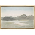 thumbnail image 5 of PixonSign Framed Canvas Print Wall Art Pastel Mountain Range Valley River Nature Wilderness Illustrations Modern Art Decorative Minimal Rustic for Living Room, Bedroom, Office - 24"x36" Natural, 5 of 5