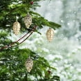 thumbnail image 5 of hulanddfd Christmas Pinecone Ornaments, 10pcs Holiday Pinecone Pendants for Xmas Tree and Thanksgiving Decor Gold, 5 of 7