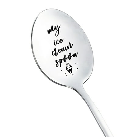 

KABOER 1 Pack Ice Cream English Letter Lettering Stainless Steel Coffee Dessert Scoop Personalized Gift Scoop