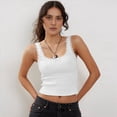 thumbnail image 4 of Camisola de Tirantes para Mujer, , Ajustada, de Punto Acanalado, con Encaje, para Verano, con Cuello Cuadrado y Sin Mangas. L, 4 of 9
