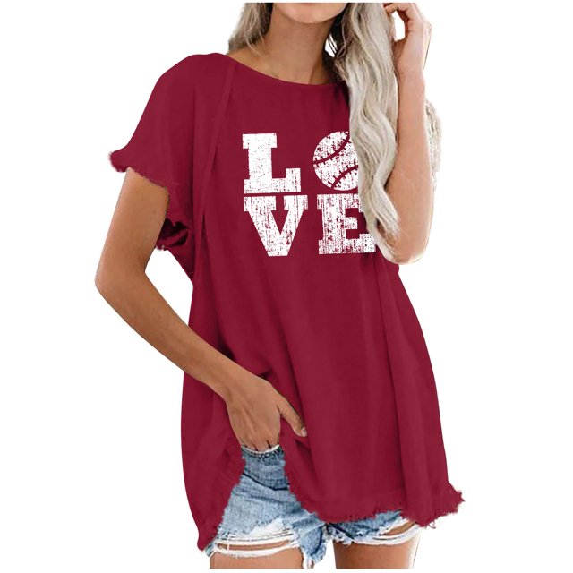 Camiseta de manga corta estampada casual para mujer OAVQHLG3B Store lin121212