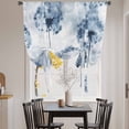 thumbnail image 4 of Blue Dandelion Tie Up Curtain 63 Inches Long, Pastoral Flowers Spring Farmhouse Plant Balloon Style Kitchen Window Curtain Over Sink, Small Window Rod Pocket Curtain 46"x63", 4 of 9