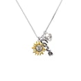 thumbnail image 2 of Delight Jewelry Silvertone Enamel Sun - Love and Lock Charm Necklace, 18"+1", 2 of 4
