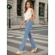 thumbnail image 4 of Pantalones Vaqueros Acampanados De Campana Elásticos Para Mujer Gris azulado XS, 4 of 6