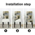 thumbnail image 4 of Brown and Green Contemporary Chair Covers Art Beige and Grey Acrylic Artwork Chair Covers Set of 6 for Dining Room Dining Chair Slipcover Washable Removable for Kitchen Hotel Universal Size, 4 of 4