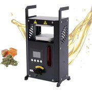 Aohuada 4 Ton Heat Press Machine 4x4 inch Dual Heat Plates Electric Digital Rosin Heat Press Precise Two-Channel Control Panel with Voice Broadcast Function (Bonus Accessories Included)