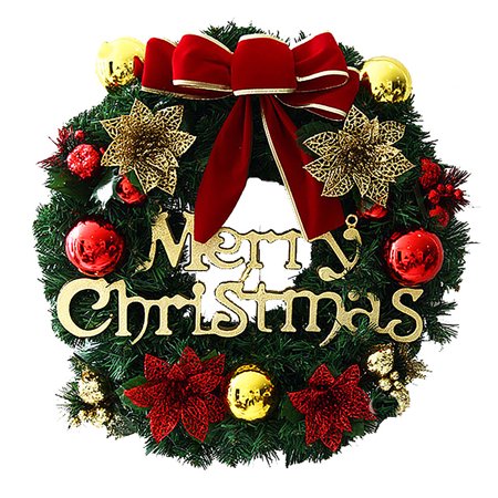 Home Decorations 12" Bowknot Merry Christmas Wreath Door Wall Ornament Garland - Walmart.com