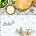 thumbnail image 2 of JOOCAR Winter Deer Scene Linen Table Mats Set of 4 for Home Kitchen Table Decor 12x18 inch, 2 of 5