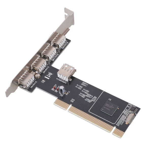 4 Port PCI USB Expansion Card PCI to 4 USB 2.0 480Mbps Controller Adapter 32-Bit 33mhz Host Hot-swap