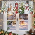 thumbnail image 5 of Christmas Xmas Valance Curtain for Windows Tree Snowman Deer Robin Bird Red Balls Curtain Valances Short Window Treatments Panels for Kitchen Bathroom Laundry Room Basement 60 x 14 Inch, 5 of 7