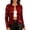 Red, variant on Unir Loose Fit Short Sequin Stand Collar Jacket, Glitter Open Front Party Outer Coat, Lightweight Evening Layering Garment, 1 Piece Outfit, S-XXL Plus Size Friendly