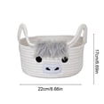 thumbnail image 3 of Highland Cute Cow Basket, Small Shower Gift Basket, Round Woven Rope Cotton Storage, Blanket 0rganizer with Ears Handles, Blanket Towel Decor Storage Bins, 3 of 6