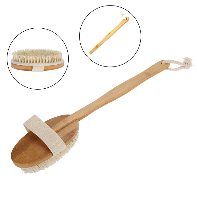 Cepillo de baño largo para ducha, cepillo corporal, cerdas, cepillo exfoliante, cepillo de limpieza para el cuidado de la piel, masajeador
