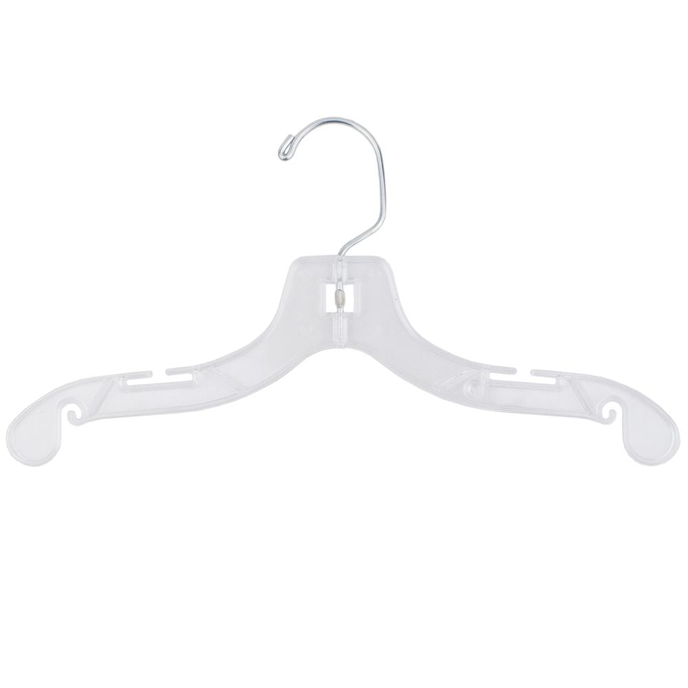 Count of 100 New Retails Clear Junior Plastic Dress and Shirt Hangers 14 Inches 
