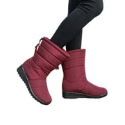 Kesitin Waterproof Ladies Snow Boots Warm Faux Fur Winter Shoes for Womens Girls Outdoor Anti-slip Winter Boots Size 4.5-11