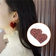 thumbnail image 2 of Pendientes Sonducket en forma de corazón con purpurina azul polvoriento, 2 of 6