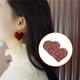 thumbnail image 5 of Sonducket Pendientes en forma de corazón estilo elegante brillo ostentoso oreja colgante multicolor joyería exagerada elementos pendiente Ropa, zapatos y accesorios Miscelánea azul polvoriento, 5 of 6