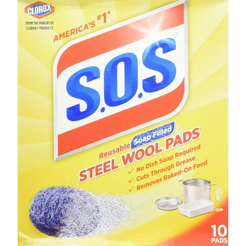 S.O.S Steel Wool Soap Pads (2 Packs of 4)