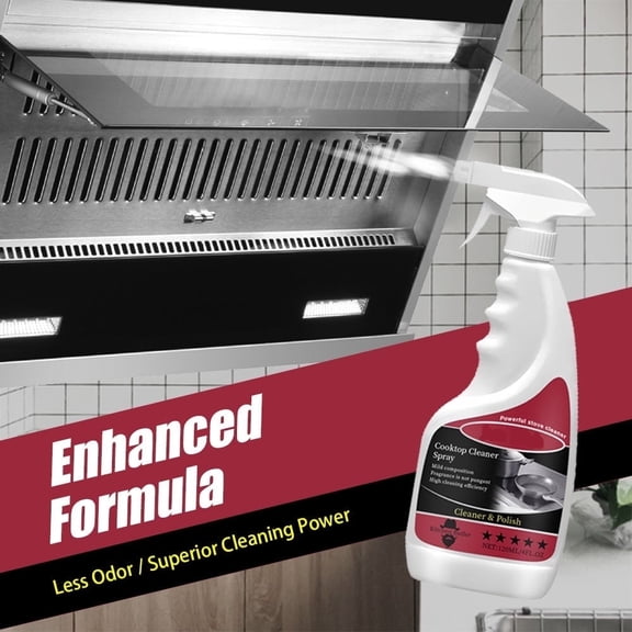 Kitchen Stove & Cooktop Cleaner Spray – 120ml/4fl oz Heavy Duty Degreaser, Gentle Formula, Foam - Based Stain Remover for Pots, Pans & Oven Surfaces