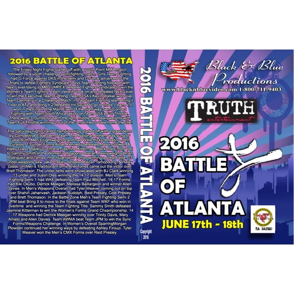 2016 Battle of Atlanta Karate Tournament DVD