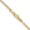 thumbnail image 6 of Diamond2Deal 14K Yellow Gold 2.2mm Diamond-Cut Round Open Link Cable Chain Necklace for Women 26", 6 of 6