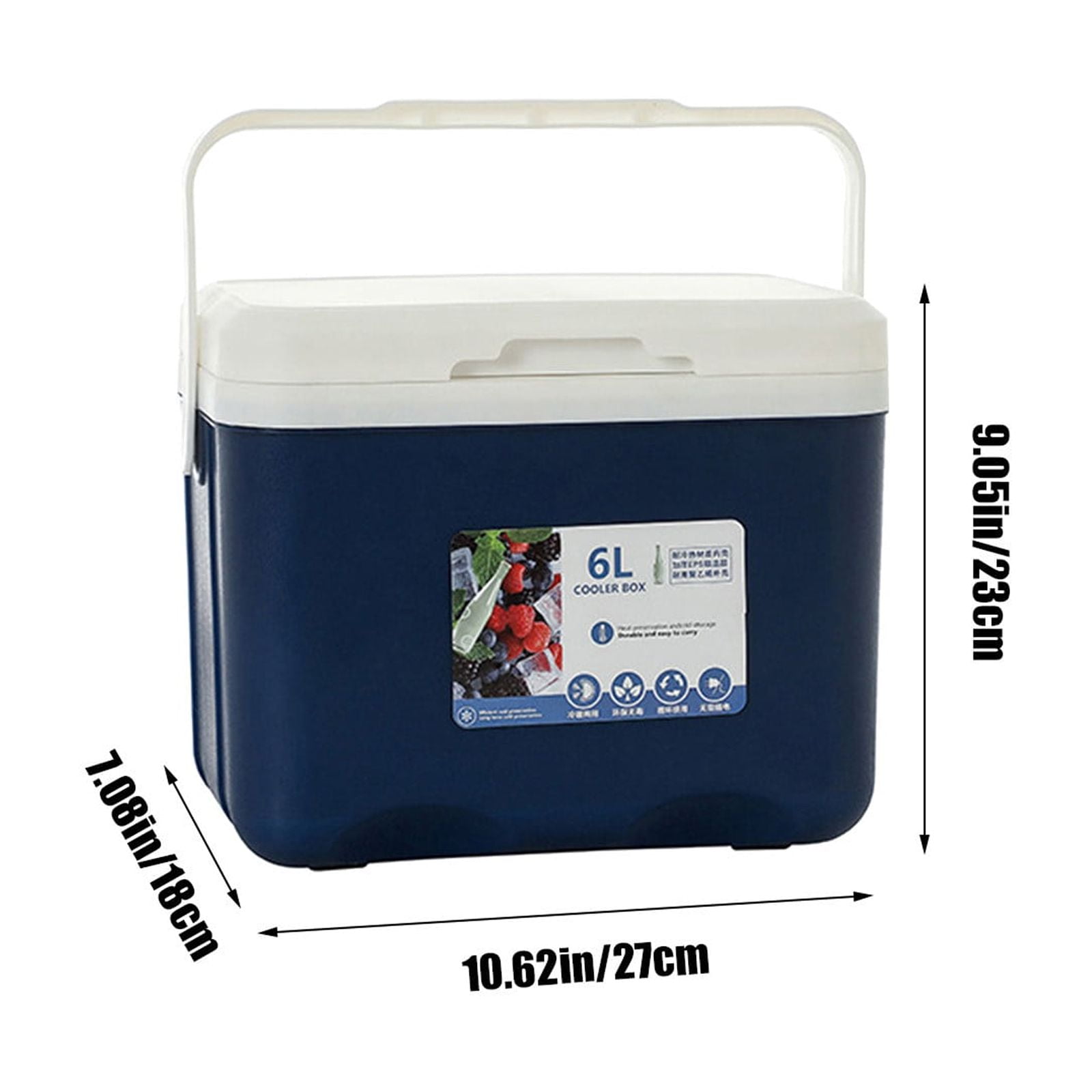 Gnmfd Portable Cooler Insulated Box Leak Proof Outdoor Ice Chest for Beach Camping Tailgating Sports Picnic Drinks Food Storage Container