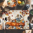 thumbnail image 6 of Thanksgiving Truck Placemats Set of 2 Autumn Scarecrows Maple Leaf Pumpkin Beige Heat Insulated Linen Place Mats, Washable Stain-Proof Table Mats for Dining Tables Holiday Decor 13x19inch, 6 of 9