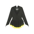 thumbnail image 5 of Haitryli Kids Girls Rhinestone Figure Ice Skating Dress Long Sleeve Roller Skating Dance Dress Leotard Yellow 12, 5 of 7