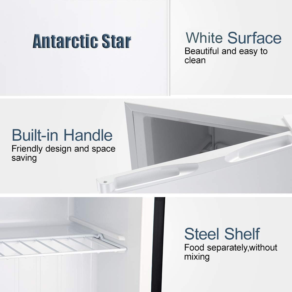 KNDKO 3.2Cu.ft Upright Freezer, Mini Freezer with Removable Shelves, Adjustable Thermostat for Home/Kitchen/Office, WHITE