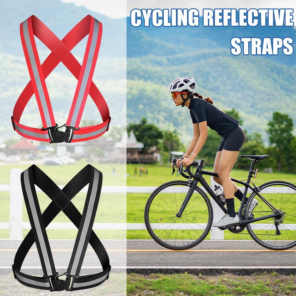Reflective Safety Vest, Adjustable High Visibility Running Vest with Elastic Straps for Night Running, Cycling, Walking, Adults and Kids