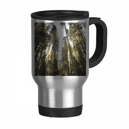 

Green Forestry Science Nature Scenery Travel Mug Flip Lid Stainless Steel Cup Car Tumbler Thermos