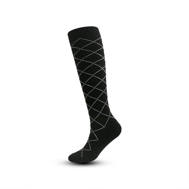 Calcetines de compresión para deportes al aire libre de estilo europeo y americano, calcetines de compresión elásticos para correr de moda en blanco y negro para hombres y mujeres