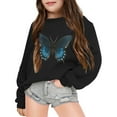 thumbnail image 3 of Goindgs Girls Sweatshirts Cartoon Dandelion Flower Printed Long Sleeve Round Neck Pullover Tops for Kids Girls Leisure Loose Child Sweatshirts Z2-Black 9-10 T, 3 of 3