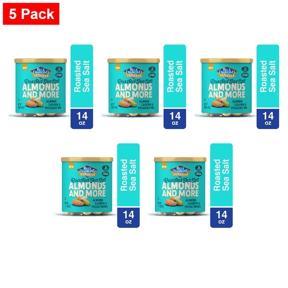 Blue Diamond Almonds and More Roasted Sea Salt Mixed Nuts 14 oz - 5 Pack