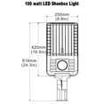 thumbnail image 5 of OKAYLEDLIGHT LED Shoebox Street Light 150W IP65 19500lm for Parking Lot Outdoor Area Lighting with Slip Fitter Mount in Round Pole, 5 of 6