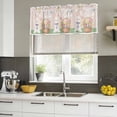 thumbnail image 4 of Happy Easter Curtain Valances for Windows, Kitchen Valance Window Treatments Panel 2 Pack, Cute Bunny Colorful Eggs Spring Flowers Green Rod Pocket Short Curtains for Bathroom Bedroom 60 x 18 Inch, 4 of 8