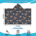 thumbnail image 2 of Blue Highland Cow Flower Pattern Hooded Bath Towel，50"x30" for Ages 3 To 12 Kids, Quick Dry Lightweight Soft Microfiber Hood Beach Towel Cover Up for Kids, 2 of 7