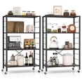 thumbnail image 1 of Gymax 2 PCS 4-tier Foldable Storage Shelf w/ Lockable Wheels Home Shelving Unit for Tool Room, 1 of 10