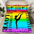 thumbnail image 2 of Feelyou Sport Gymnastics Lover Bed Sheets, Glitter Rainbow King Sheets, Colorful Stripes Lines Sheet Set, Ultra Soft Bedroom Decor, 4-Piece, 2 of 7