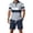 Blue, variant on Men's 2-Piece Short Sleeve Polo Shirt and Shorts Set Letter Graphic Casual Summer Outfit for Daily Wear