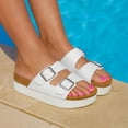 thumbnail image 2 of Cushionaire Plane Comfortable Platform Womens Sandals with Double Buckle Straps and Genuine Suede Cushioned Footbed, Wide Widths Available, 2 of 13