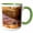 Green/White, variant on 3drose, Mesa Arch, Red Rock Canyons, Canyonlands National Park, Moab, Utah, 11oz Two-tone Yellow Mug
