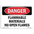 thumbnail image 1 of SignMission OS-DS-A-1218-L-2362 12 x 18 in. OSHA Danger Sign - Flammable Materials No Open Flames, 1 of 1