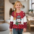 thumbnail image 4 of Xixirimido Cute Penguin Christmas Pattern Girls Casual T-Shirt Crew Neck Tunic Tops Long Sleeve Loose Fit Soft Blouse Tie-hem Tees for Fall Winter, Size 7-8, 4 of 7